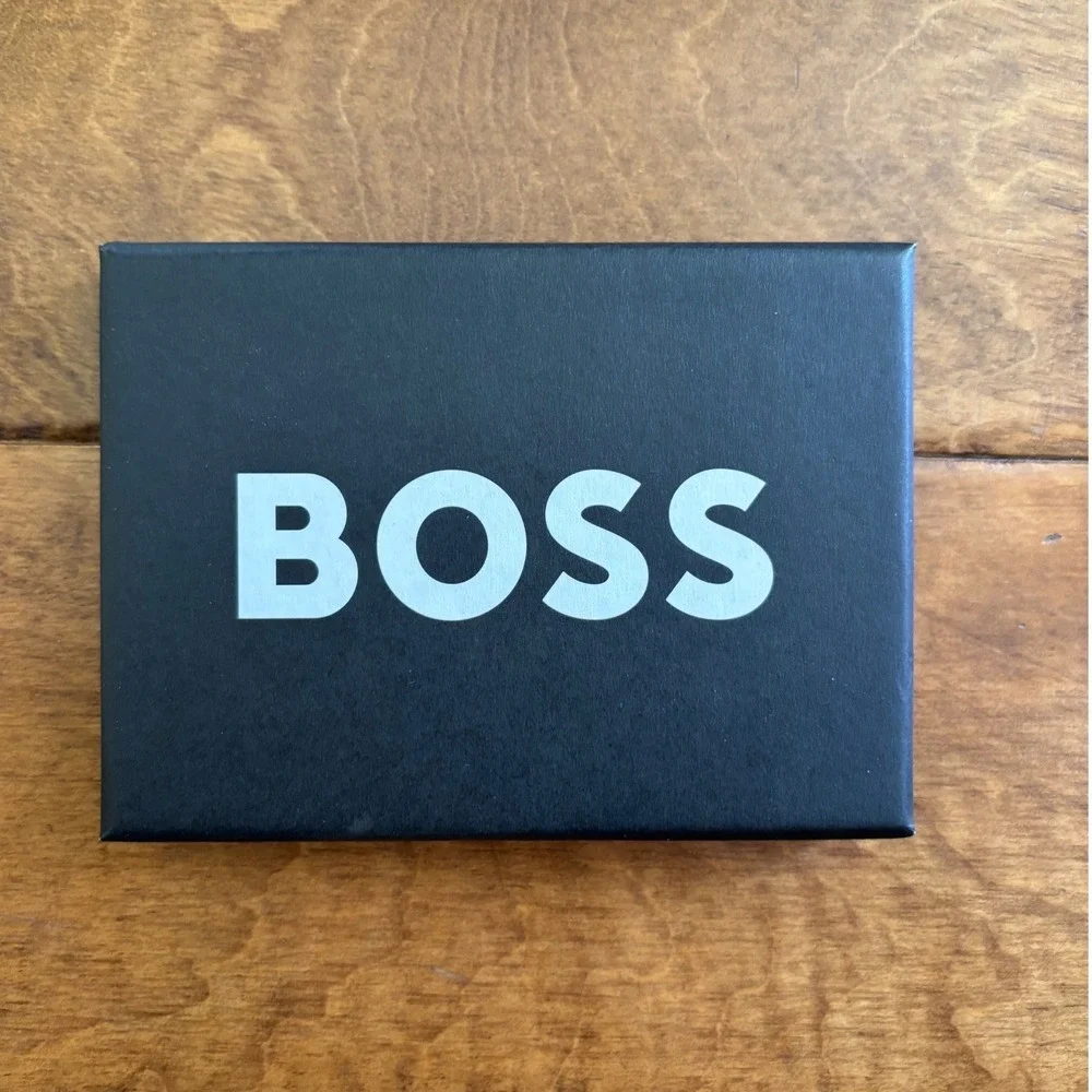 Hugo Boss Jinko Card Holder Black Leather Wallet 50536095 NIB